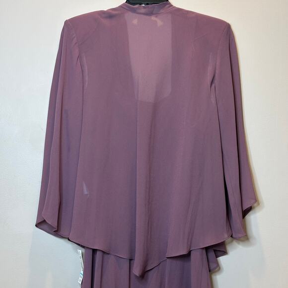 NWD R&M Richards Dark Rose 2 Piece Evening Jacket Dress Set Womens Plus Size 20W - Picture 6 of 16